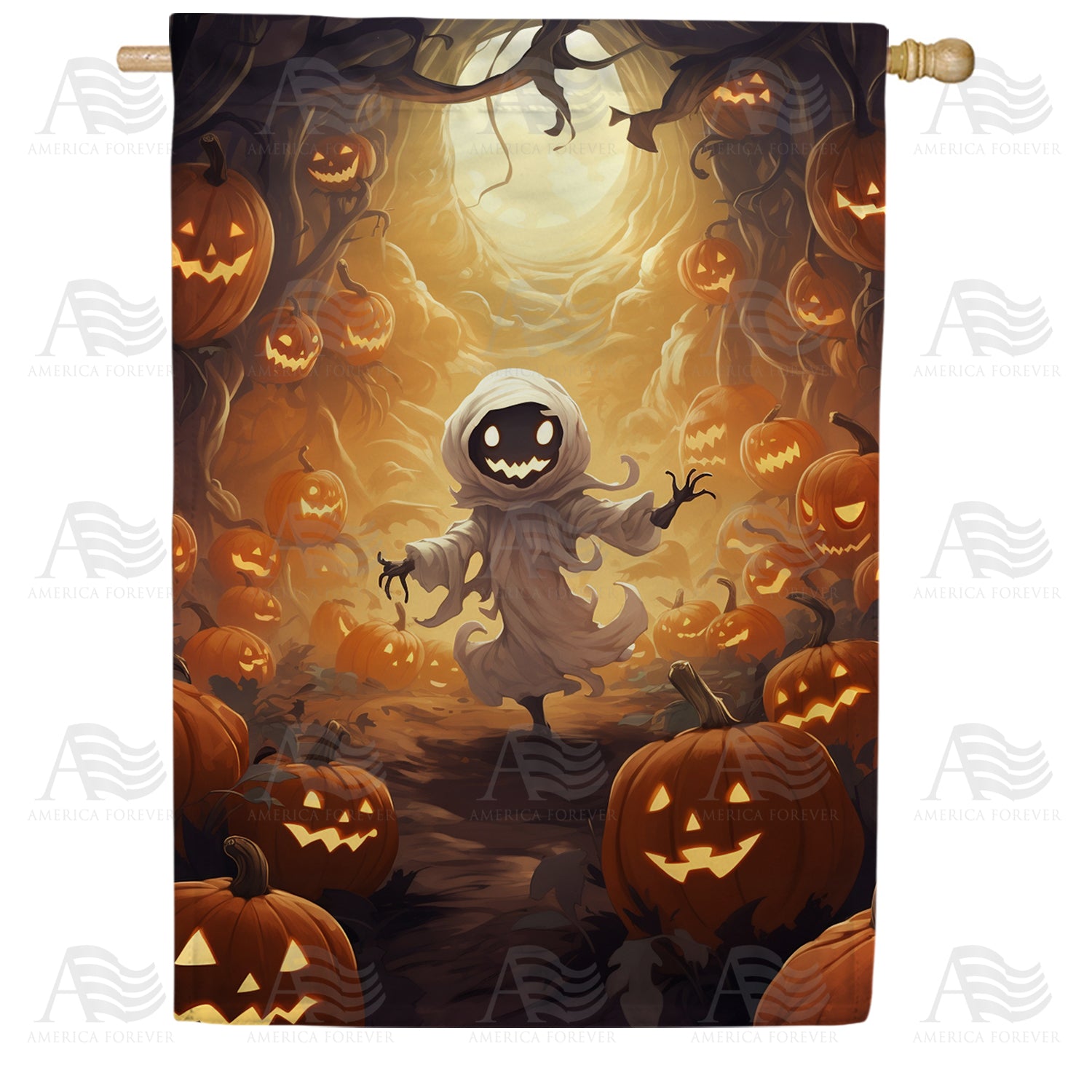 America Forever Wicked Pumpkin Tunnel House Flag