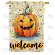 America Forever Happy Halloween Pumpkin House Flag