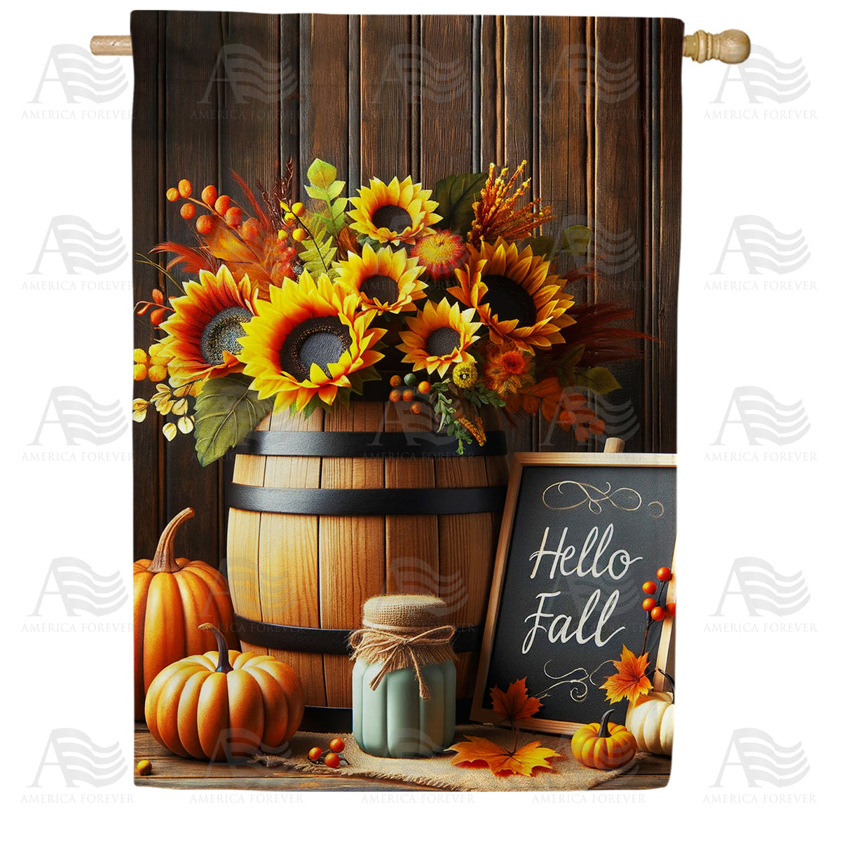 America Forever Harvest Sunflower Ensemble House Flag