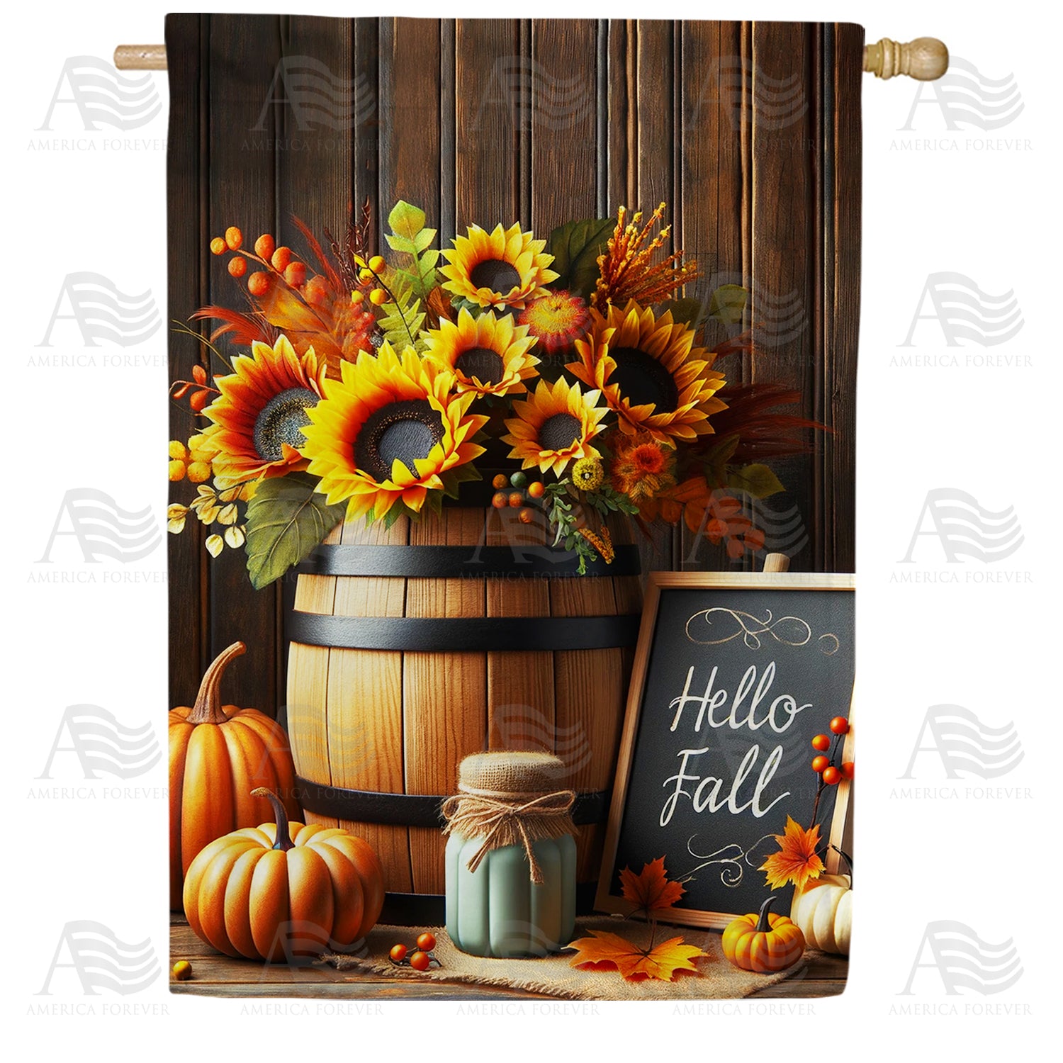 Harvest Sunflower Ensemble House Flag