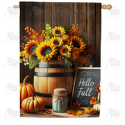 Harvest Sunflower Ensemble House Flag
