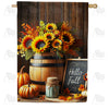 Harvest Sunflower Ensemble House Flag