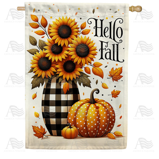 America Forever Sunflower Fall Bouquet House Flag