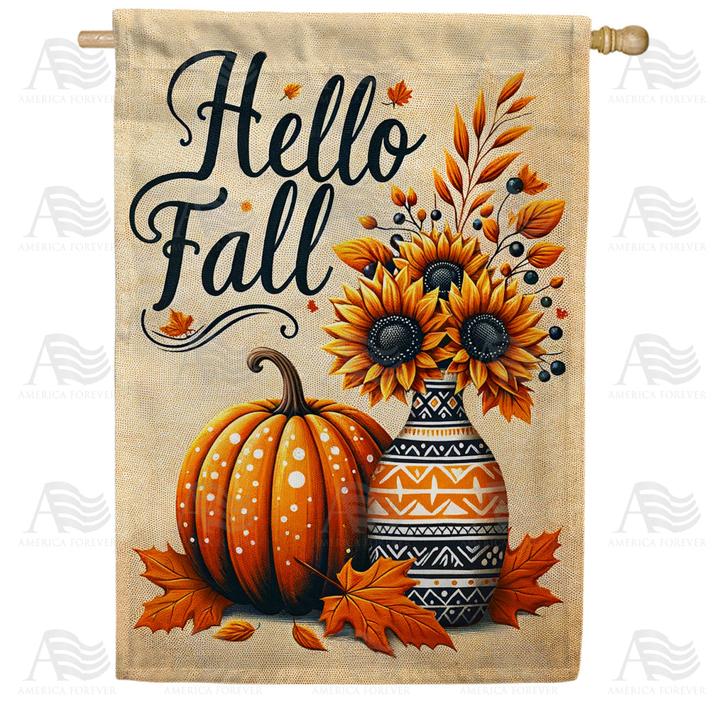 America Forever Sunflower Pumpkin Vase House Flag