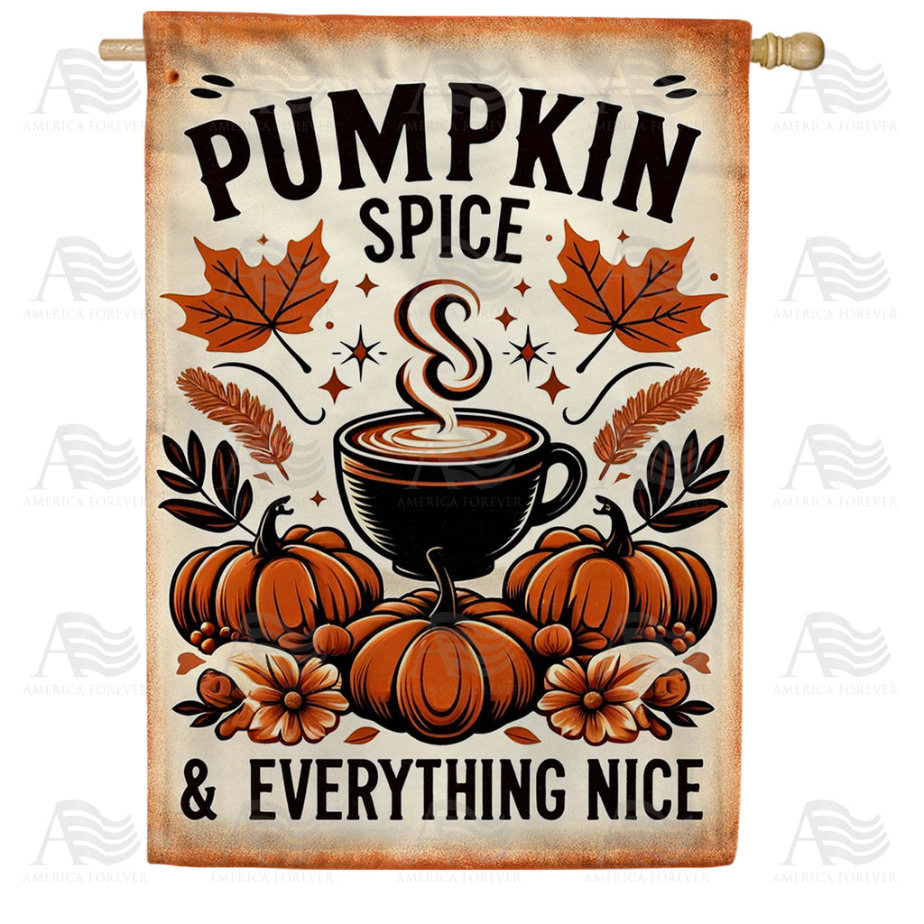 America Forever Autumn Pumpkin Spice House Flag