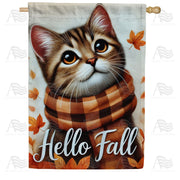 America Forever Hello Fall Cat House Flag