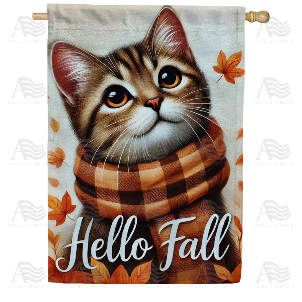 America Forever Hello Fall Cat House Flag