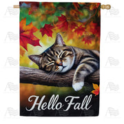 America Forever Hello Fall Kitty House Flag