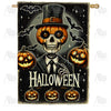 America Forever Pumpkin Skeleton Halloween House Flag