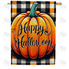 America Forever Happy Halloween Pumpkin Plaid House Flag