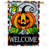America Forever Stained Glass Pumpkin House Flag