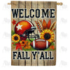America Forever Welcome Fall Y??ll Football House Flag