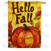 America Forever Stained Glass Hello Fall House Flag