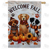 America Forever Welcome Fall Dogs House Flag