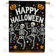 America Forever Happy Halloween Skeletons House Flag