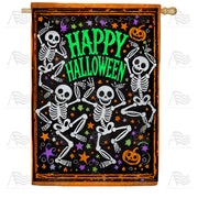 America Forever Happy Halloween Dancing Skeletons House Flag