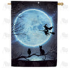 America Forever Witch and Cats Halloween House Flag