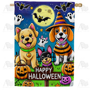 America Forever Happy Halloween Dogs House Flag