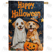 America Forever Halloween Dogs House Flag