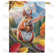 America Forever Autumn Squirrel House Flag