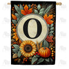 America Forever Sunflower Pumpkin Monogram House Flag