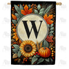 America Forever Sunflower Pumpkin Monogram House Flag