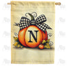 America Forever Fall Pumpkin Monogram House Flag