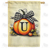America Forever Fall Pumpkin Monogram House Flag