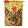 America Forever Fall German Shepherd with Ladybug House Flag
