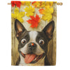 America Forever Fall Boston Terrier And Ladybug House Flag