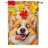 America Forever Fall Corgi and Ladybug House Flag