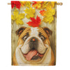America Forever Fall English Bulldog with Ladybug House Flag