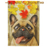 America Forever Fall French Bulldog with Ladybug House Flag