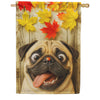 America Forever Fall Pug with Ladybug House Flag