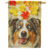 America Forever Fall Australian Shepherd And Ladybug House Flag