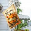 America Forever Welcome Pumpkin Wheelbarrow Fall Harvest House Flag
