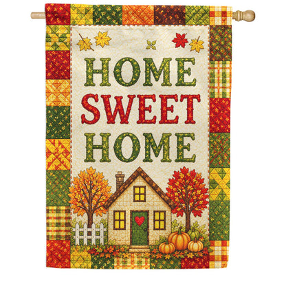 America Forever Home Sweet Home Autumn Patchwork Quilt House Flag