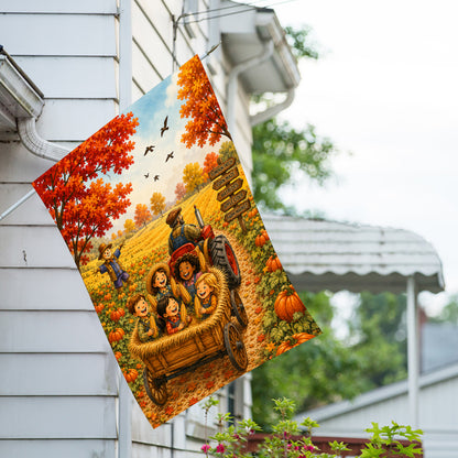 America Forever Fall Hayride House Flag