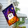 America Forever Cute Ghost in Pumpkin Halloween House Flag