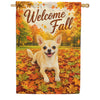 America Forever Welcome Fall Chihuahua House Flag