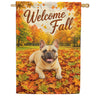 America Forever Welcome Fall Dog French Bulldog House Flag