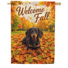 America Forever Welcome Fall Dachshund House Flag