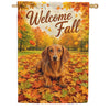 America Forever Welcome Fall Dog Dachshund House Flag