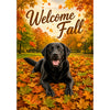 America Forever Welcome Fall Black Labrador House Flag