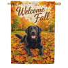 America Forever Welcome Fall Black Labrador House Flag