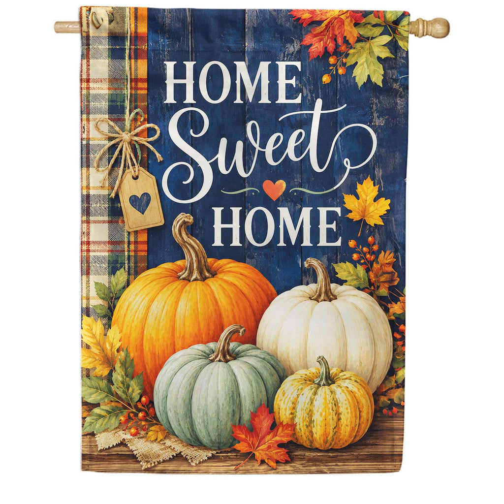 America Forever Home Sweet Home Fall Pumpkins House Flag