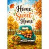 America Forever Home Sweet Home Fall Truck Pumpkin House Flag