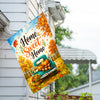 America Forever Home Sweet Home Fall Truck Pumpkin House Flag