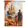 America Forever Pilgrim Mayflower Thanksgiving House Flag