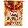 America Forever Gobble Til You Wobble Thanksgiving Turkey House Flag
